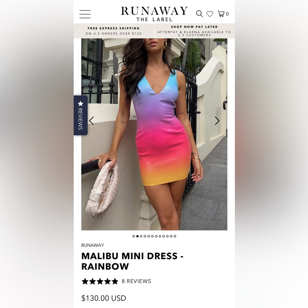Runaway the label- Rainbow sequin dress